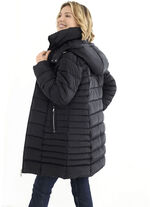 Longjacke mit Riegel an der abnehmbaren Kapuze 