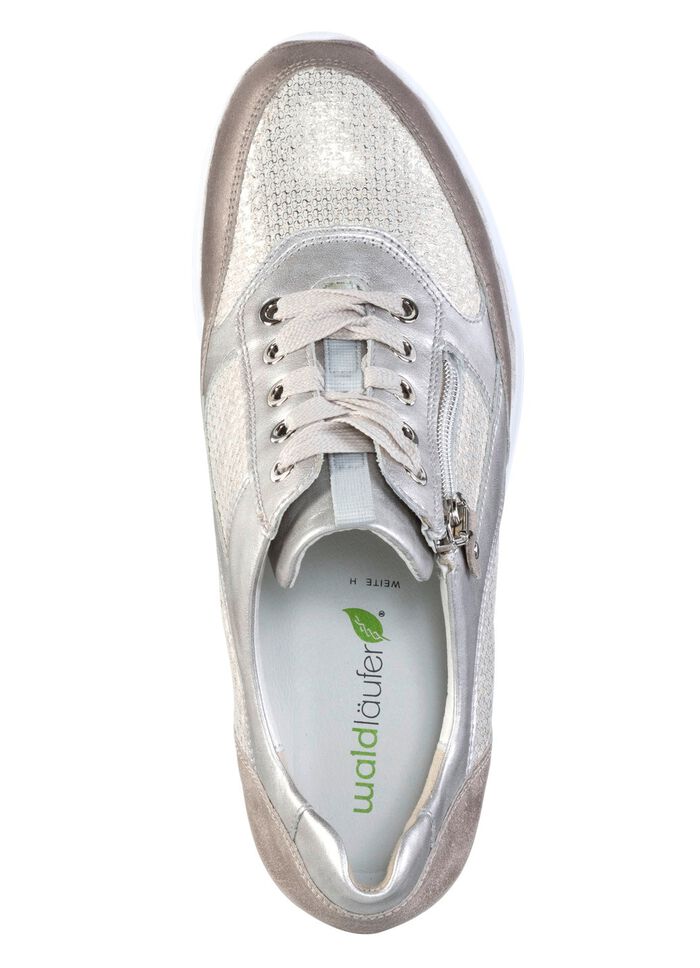 Waldl&auml;ufer Sneaker aus edlem Leder-Materialmix SEKT-BRONZE-PLATIN