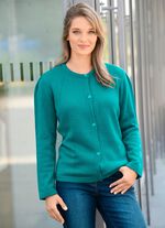 Strickjacke mit Raffungen 