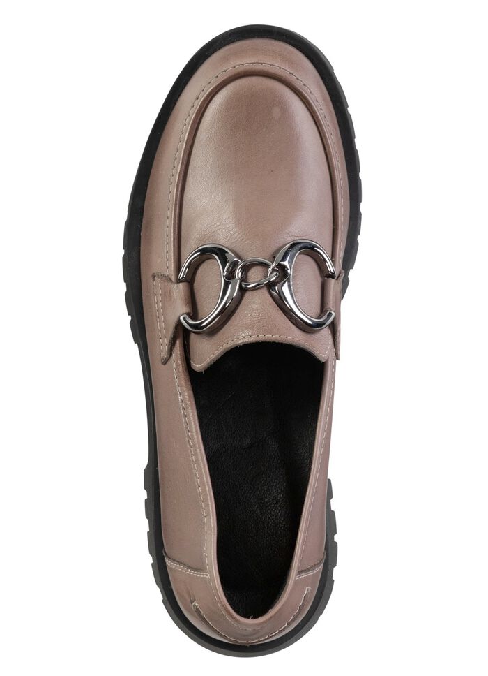 ELENA EDEN Loafer mit Metallschmuck TAUPE