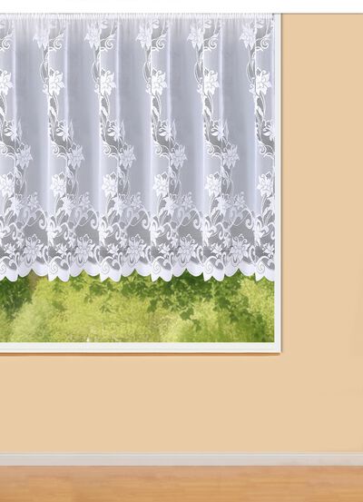Blumenfenster-Vorhang mit Faltenband 