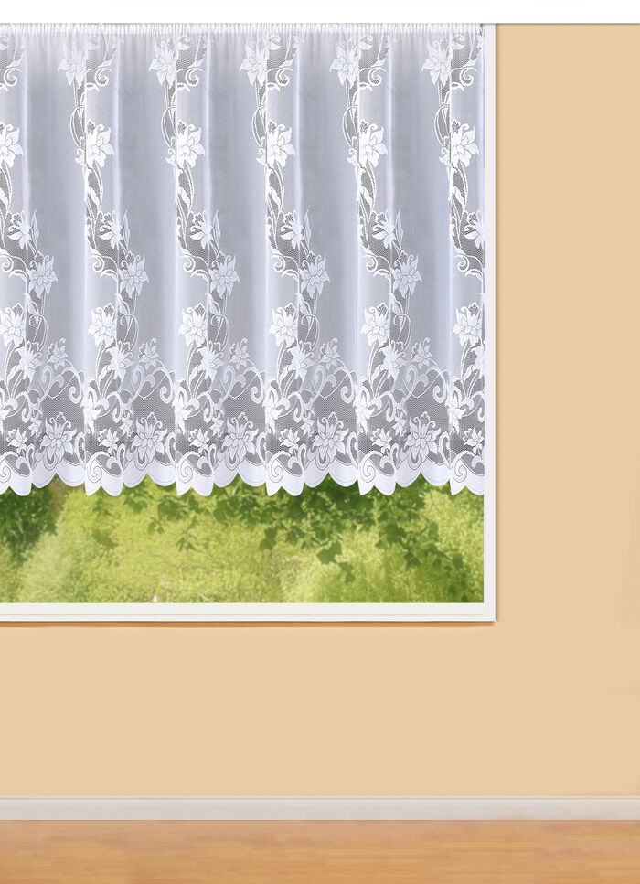 Blumenfenster-Vorhang mit Faltenband 