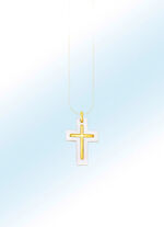 Kreuz-Anhänger mit echten Perlmutt 