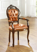 Esszimmer-Stühle und Sessel mit Lederbezug 