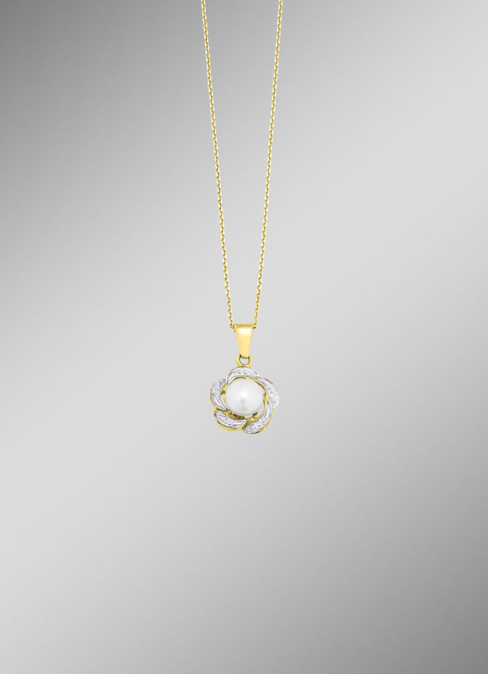Anh&auml;nger mit S&uuml;sswasser-Zuchtperle und Diamanten 
