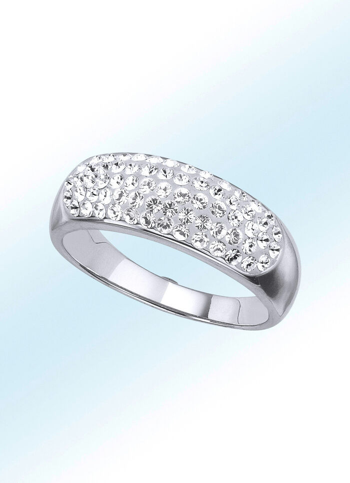 Damenring mit weissen Swarovski-Kristallen 