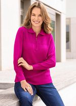 Pullover mit streckenden Strukturstreifen 