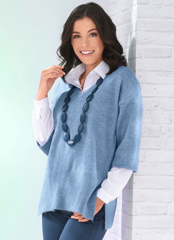 Pulli in sehr kuscheliger Qualit&auml;t HELLBLAU MELIERT