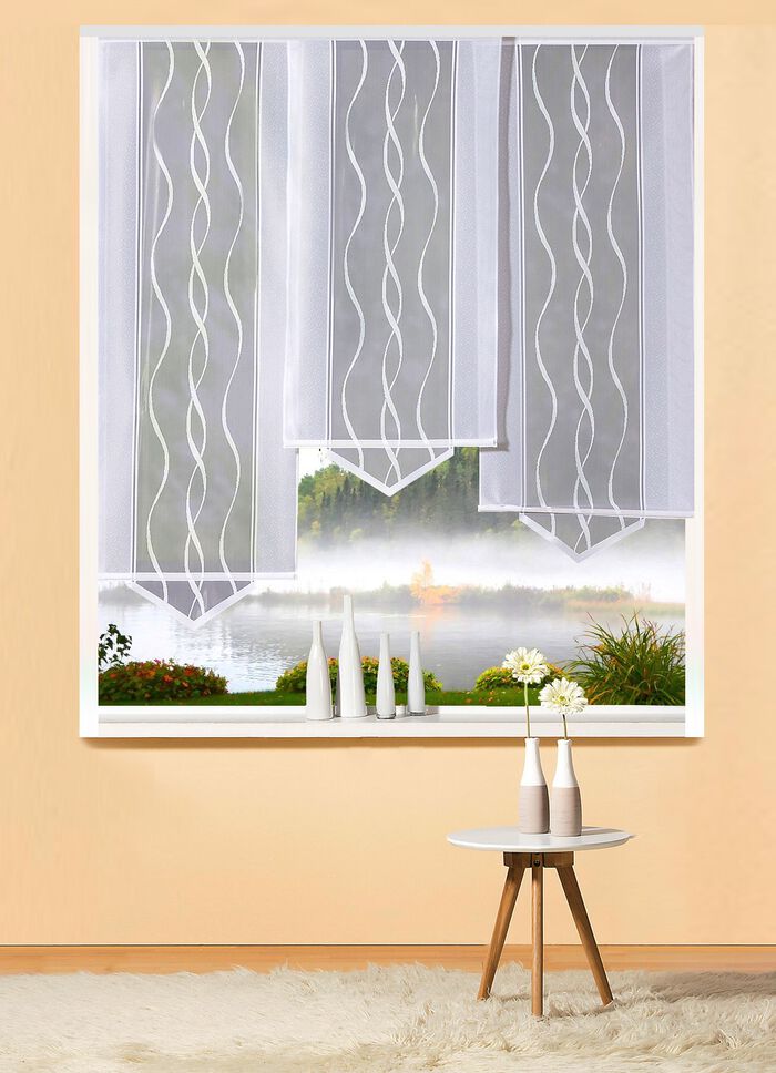 Schiebevorhang Welle mit Dreiecksabschluss, verschiedene Farben SILBER