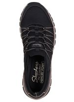 SKECHERS,  trendige Damen-Slipper, aus gestricktem Mesh-Material SCHWARZ-ROS&Eacute;GOLD