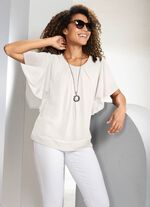 Poncho-Tunika mit Fledermausärmeln ECRU