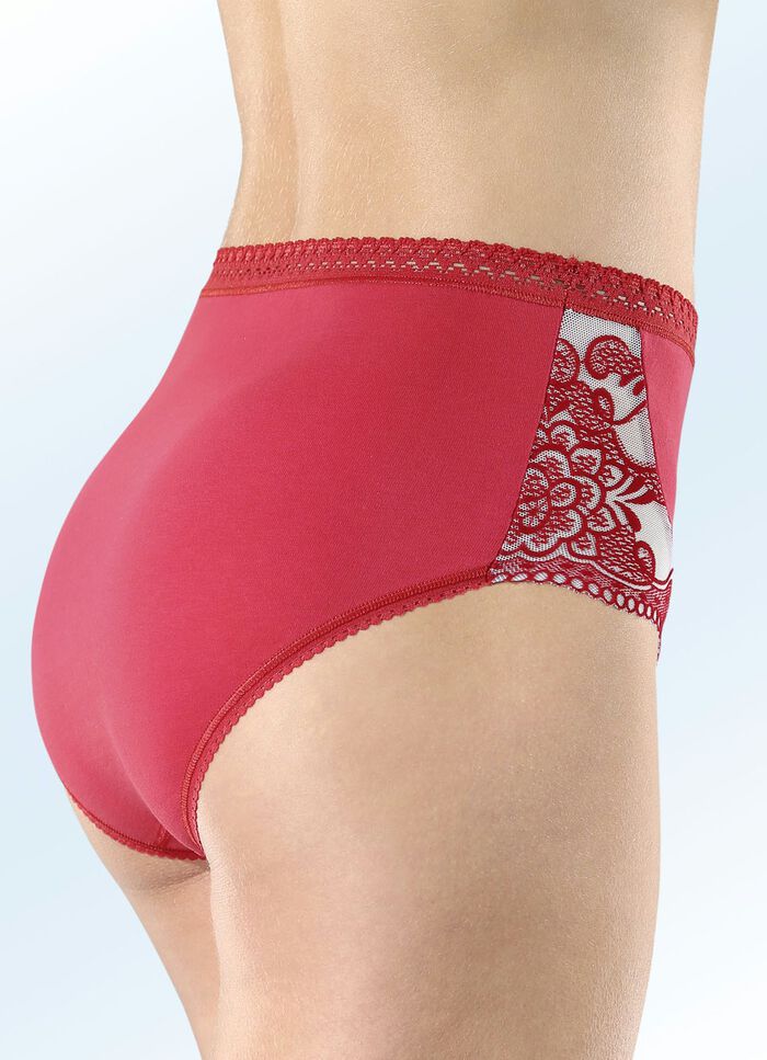 Viererpack Slips mit elastischen Flockprint-Tülleinsätzen