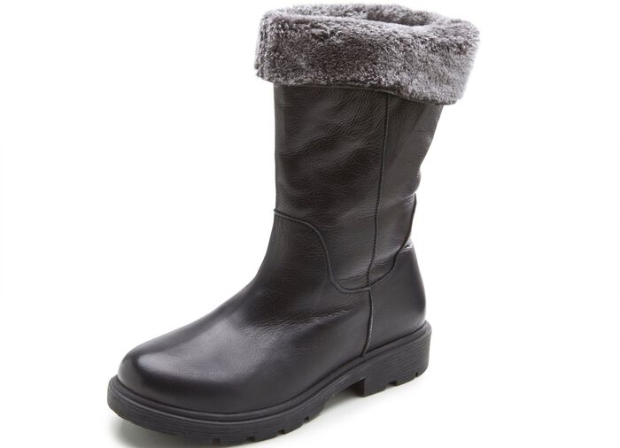 Andrea Conti Stiefel mit flauschigem, umschlagbaren Kragen SCHWARZ