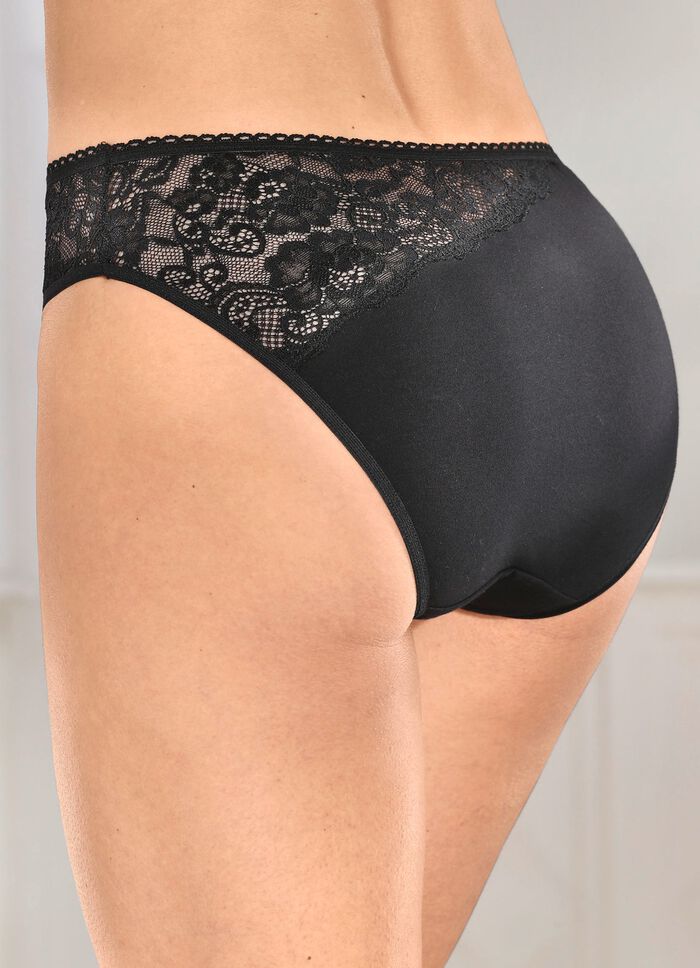 Viererpack Slips mit h&uuml;bscher Elastikspitze 