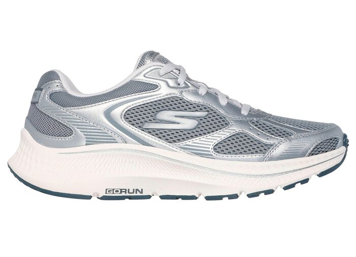 SKECHERS, sportliche Damen-Sneaker, mit herausnehmbarem Fussbett SILBER-GRAU