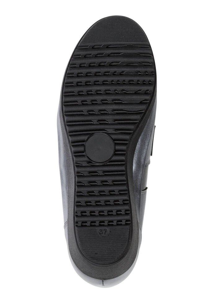 ELENA EDEN Slipper aus Nappaleder und geprägtem Lackleder ALTSILBER-SCHWARZ