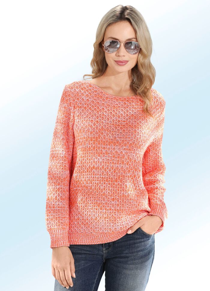 Pullover aus Melangegarn mit Alloverstruktur 