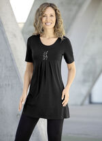 Geschmackvolles Longshirt in 2 Farben SCHWARZ