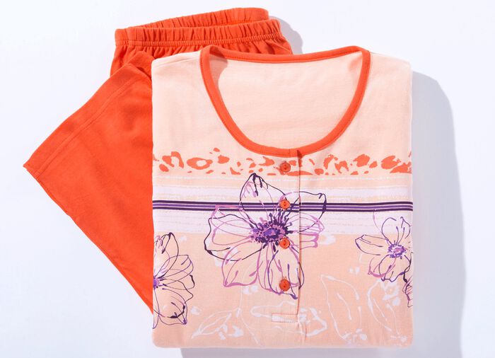 Pyjama mit 3/4-langen &Auml;rmeln und wadenlanger Hose 