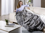 XXL-Heizdecke in Lammfell-Optik GRAU