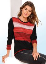 Pullover mit Melange- und Glitzereffekten SCHWARZ-ROT-MULTICOLOR
