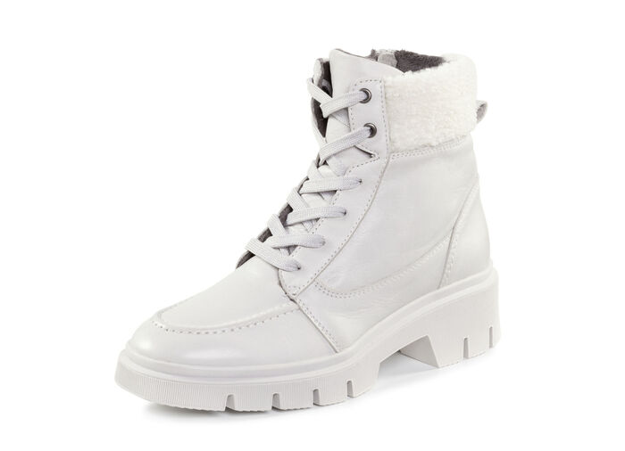 ELENA EDEN Schnür-Stiefelette mit kuscheligem Teddy-Kragen EISGRAU