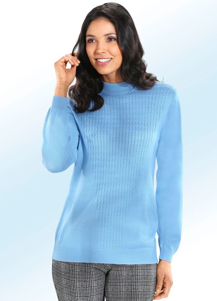 Pullover mit Schurwolle BLEU