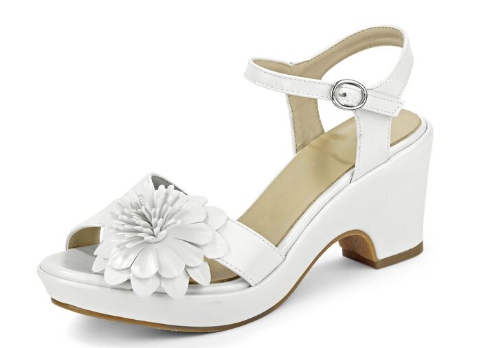Sandalette aus Synthetikmaterial WEISS
