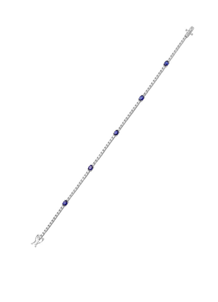 Hochwertiges Armband mit Brillanten und echt Safir 