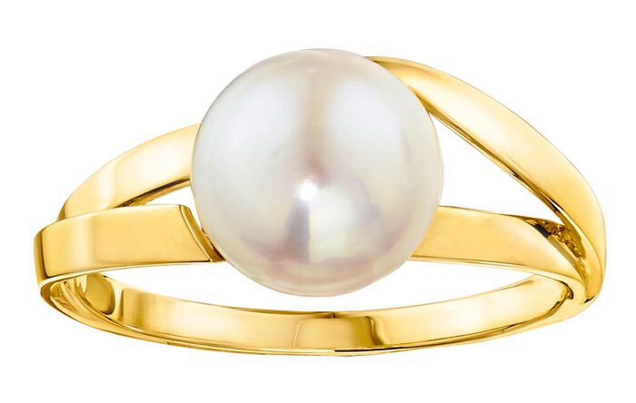 Damenring mit S&uuml;sswasser-Zuchtperlen-Bouton 