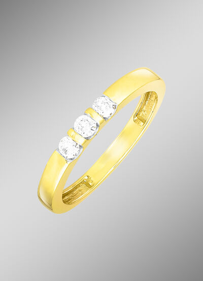 Eleganter Damenring mit 3 Brillanten 
