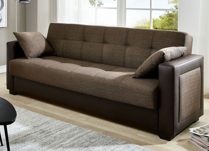 Schlafsofa Inklusive Kissen BRAUN-BRAUN