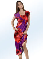 Klaus Modelle Kleid mit überschnittenen Ärmeln und Inkjet-Druckdessin 