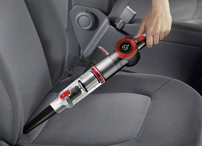 2-in-1 Akku-Hand- und Bodenstaubsauger "MX14 max" mit umfangreichem Zubehör SILBER-ROT