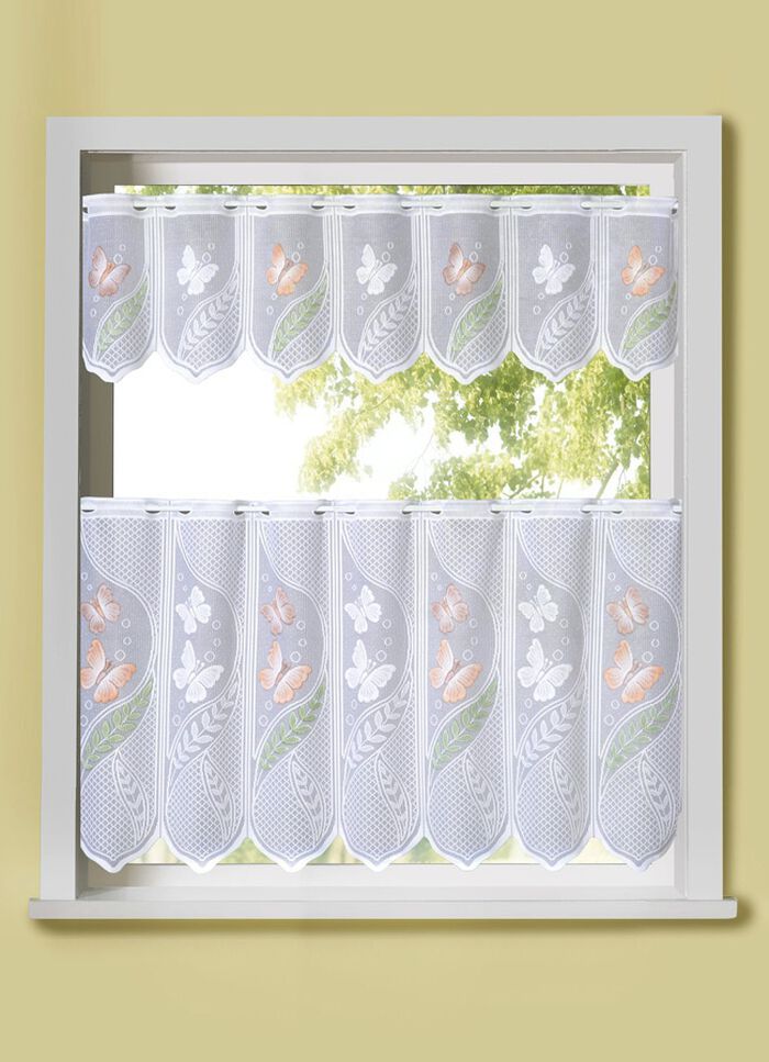 Kurzvorhang &laquo;Schmetterlinge&raquo; in verschiedenen Farben COLORIERT