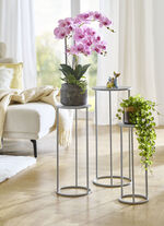 Blumensäule, 3er-Set, mit pulverbeschichtetem Stahlrohrgestell 