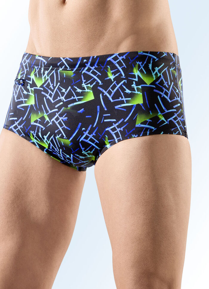Badehose in höherer Slipform mit Reißverschlusstasche 