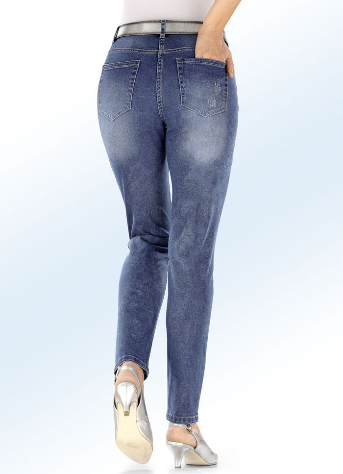 Trendig gestylte Edel-Jeans JEANSBLAU
