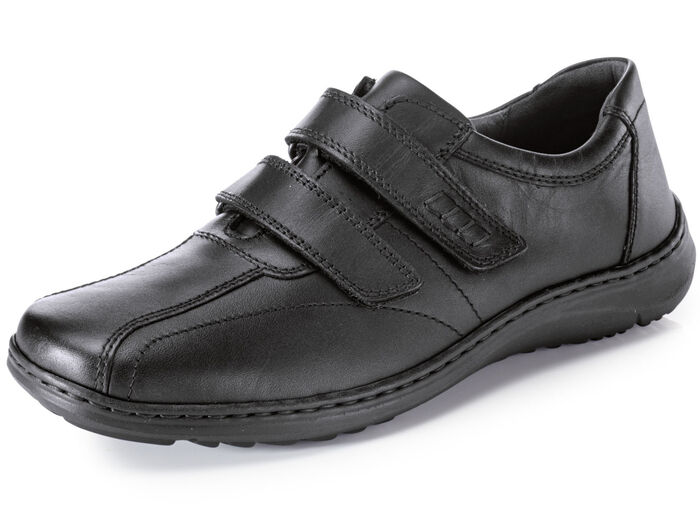 Waldläufer, bequeme Herrn-Slipper, Weite H, mit herausnehmbarem Fussbett SCHWARZ