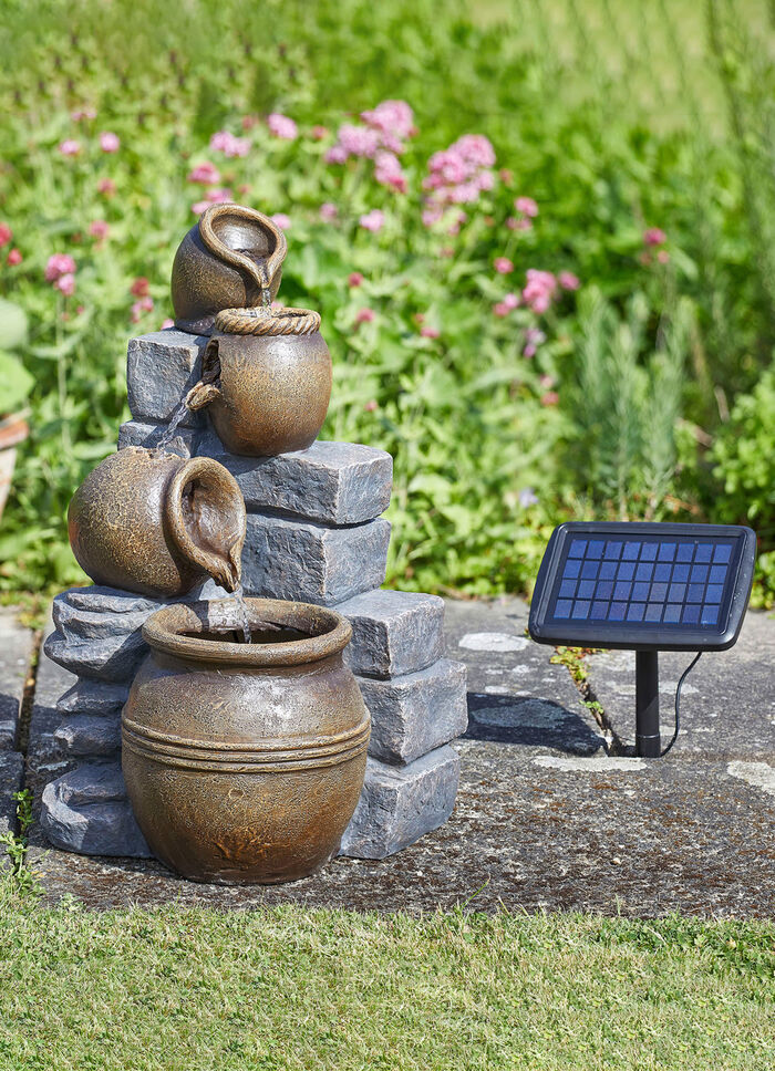 Solarbrunnen Töpfe mit Hybrid-Power (Solar + Akku) 