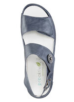 Waldläufer Sandale mit Metallschmuck mit Glitzersteinchen STAHLBLAU