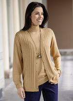 Strickjacke mit Zöpfchenstruktur CAMEL