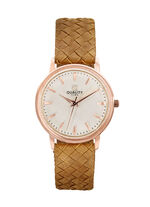 Quartz-Damenuhr mit rosévergoldetem Metallgehäuse 