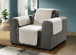 Flauschige Sessel-, Couch- und Armlehnenschoner CREME