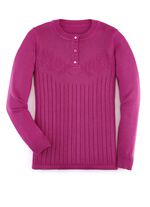 Pullover mit floraler Struktur BEERE