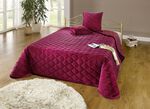 Tagesdecken und Kissenbez&uuml;ge in edler Samt-Optik BORDEAUX