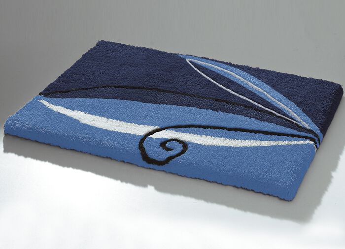 Weiche Badgarnitur mit rutschhemmender Rückseite BLAU