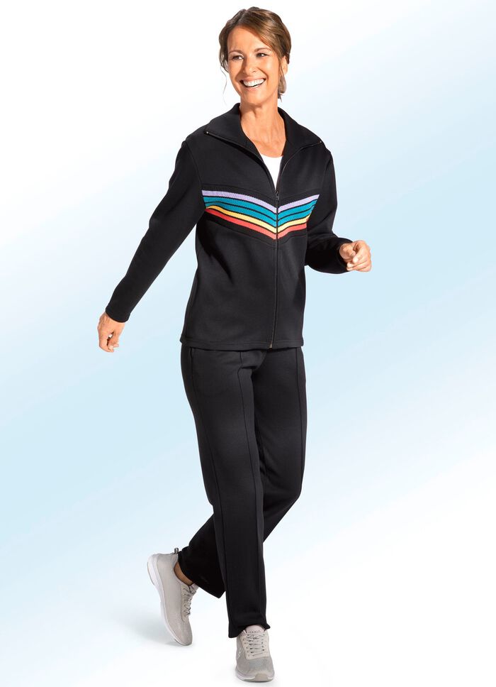 &laquo;Plantier&raquo;-Freizeitanzug mit Strickeins&auml;tzen 