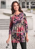 Strick-Tunika mit dezenten Glitzerakzenten 