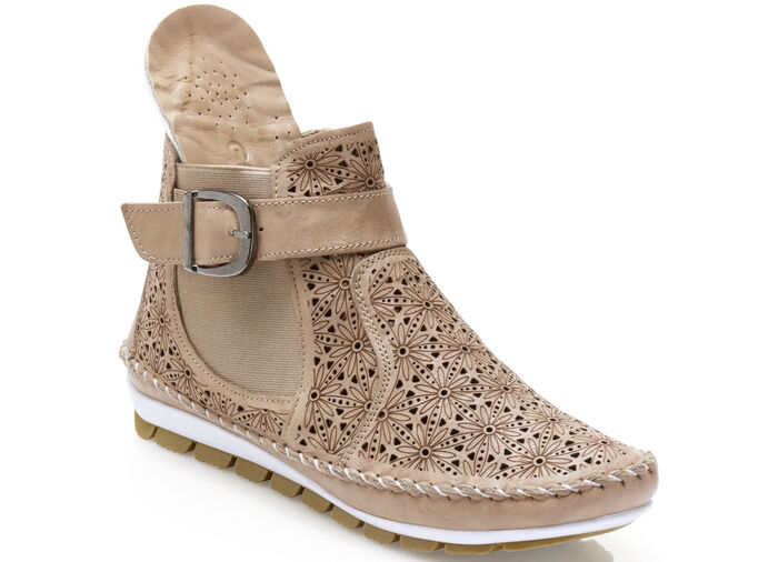 Gemini Mokassin-Stiefelette mit verstellbarer Zierspange TAUPE